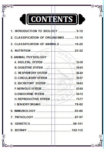 Biology Book Index Page