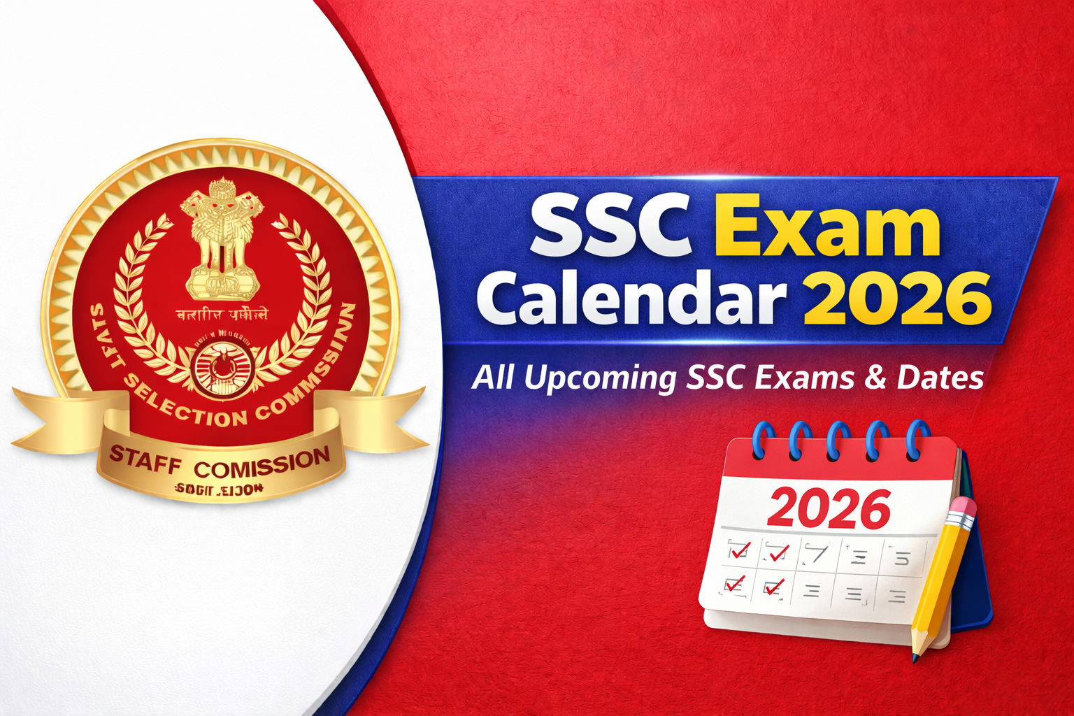 SSC Exam Calendar 2026