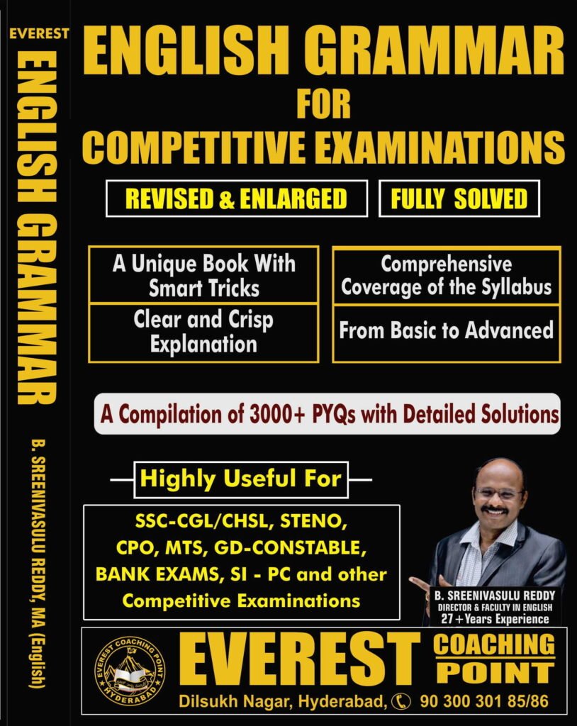 English grammar book designed for SSC CHSL coaching and exam preparation