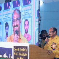 Director sir inspiring students during testimonial event Director sir giving motivational speech – testimonials at Hyderabad best coaching