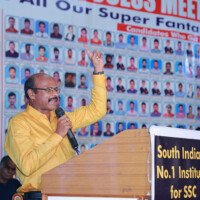 Director delivering speech during testimonial event at Hyderabad’s best coaching Director giving speech – testimonials at Hyderabad best coaching