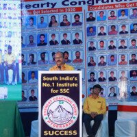 Director sir delivering inspiring speech during testimonial event Director sir giving speech – testimonials at Hyderabad best coaching