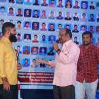 Director Srinivasulu Reddy Sir delivering an inspiring speech during the testimonials ceremony at Everest Coaching Point. Director Srinivasulu Reddy Sir giving speech during testimonials event at Everest Coaching Point